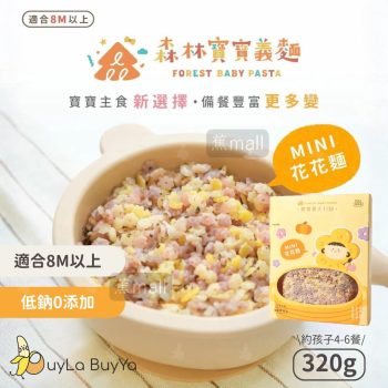 森林麵食 Mini迷你寶寶義大利麵- 花花麵 (無鹽蔬果麵) 320g [5207]【台灣製】
